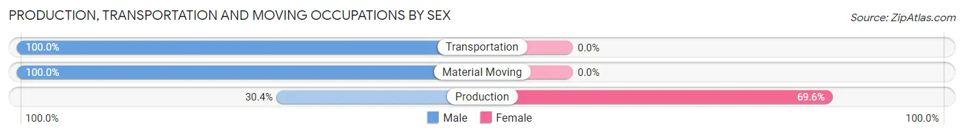 Production, Transportation and Moving Occupations by Sex in Romulus