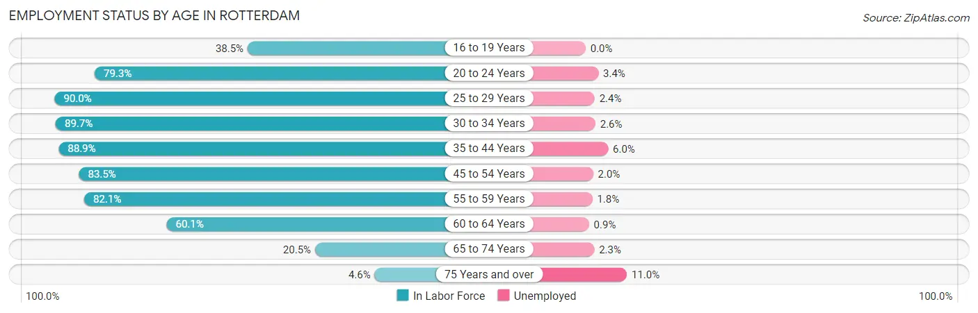 Employment Status by Age in Rotterdam