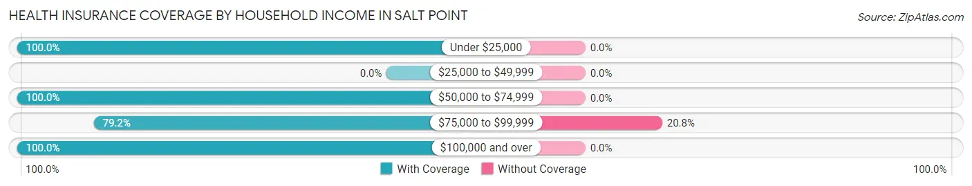 Health Insurance Coverage by Household Income in Salt Point