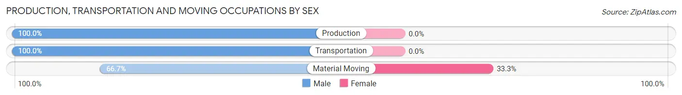 Production, Transportation and Moving Occupations by Sex in Saranac Lake