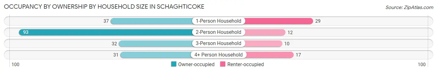 Occupancy by Ownership by Household Size in Schaghticoke