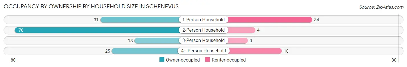 Occupancy by Ownership by Household Size in Schenevus