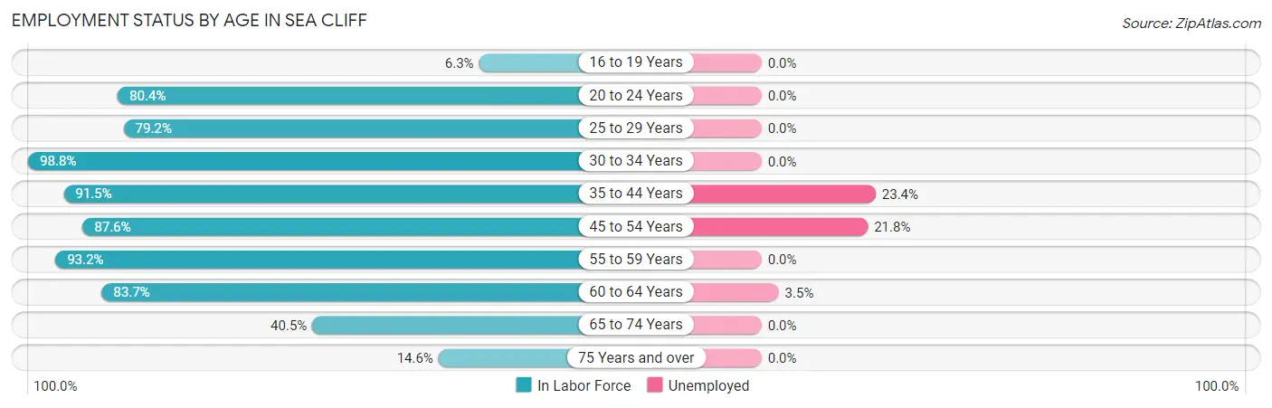 Employment Status by Age in Sea Cliff