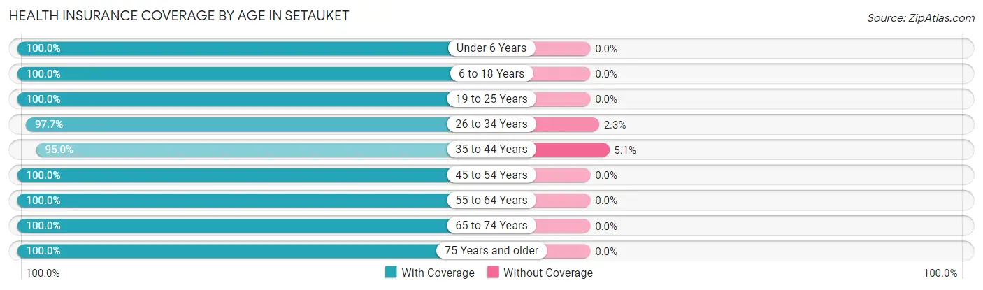 Health Insurance Coverage by Age in Setauket