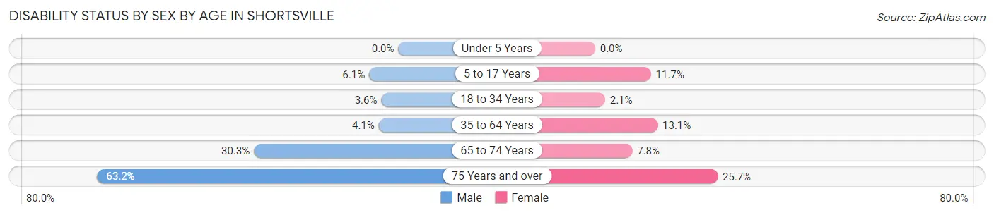 Disability Status by Sex by Age in Shortsville