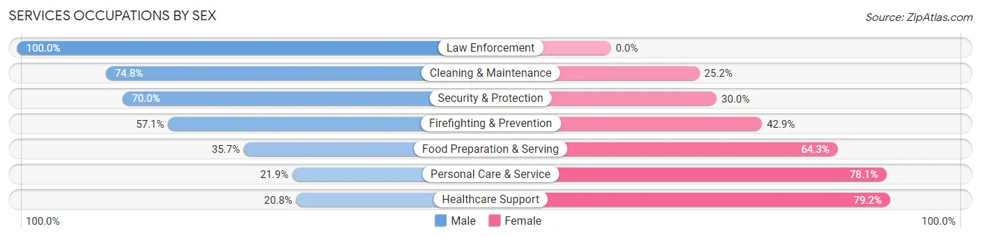 Services Occupations by Sex in Solvay