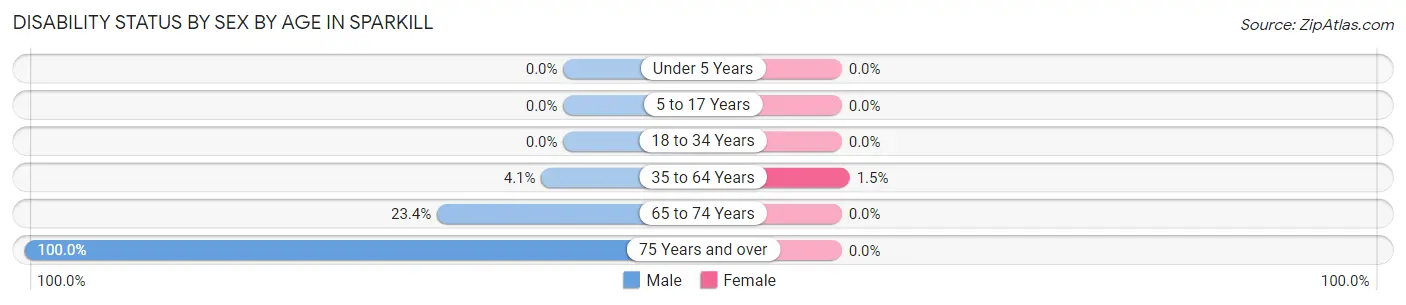 Disability Status by Sex by Age in Sparkill