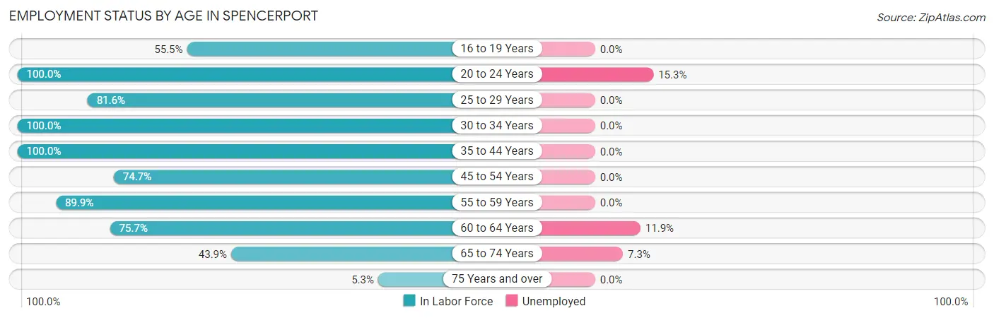 Employment Status by Age in Spencerport