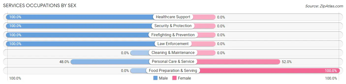 Services Occupations by Sex in Staatsburg