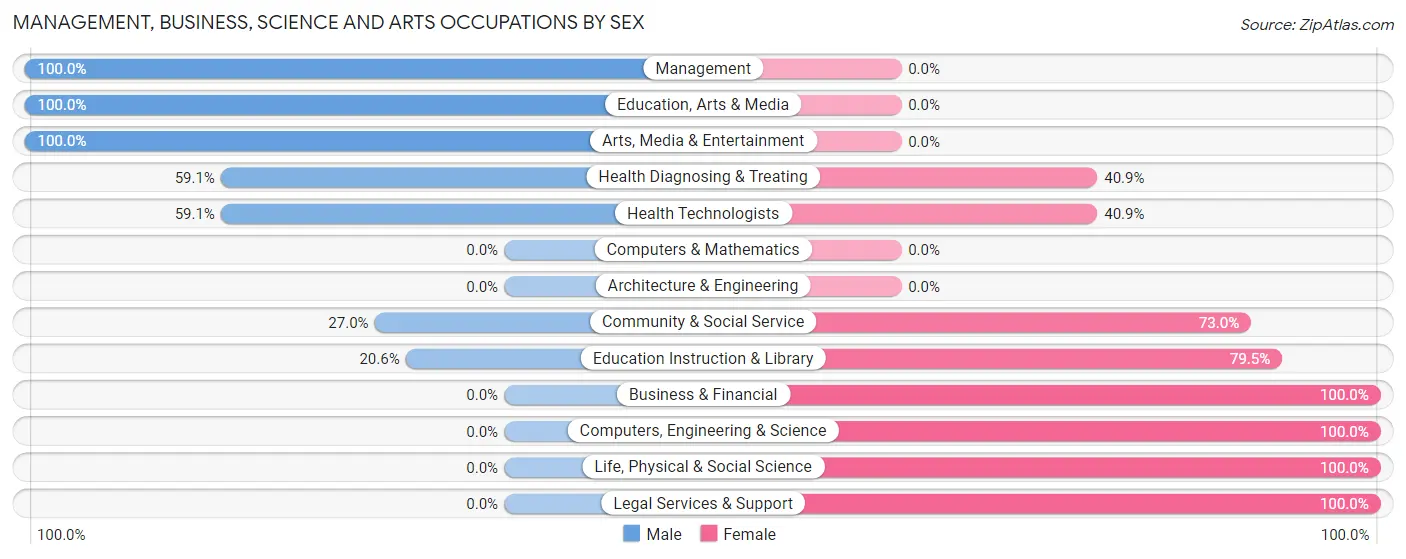 Management, Business, Science and Arts Occupations by Sex in Stone Ridge