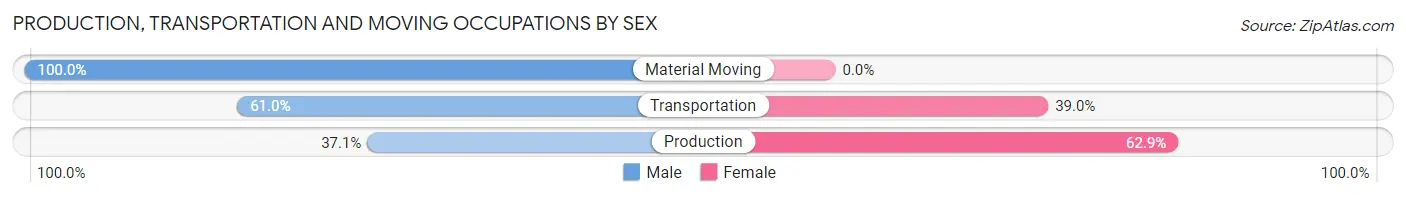 Production, Transportation and Moving Occupations by Sex in Stony Brook