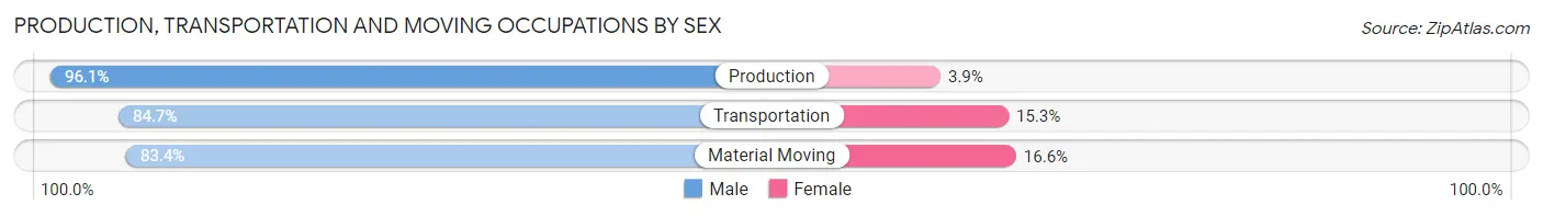 Production, Transportation and Moving Occupations by Sex in Stony Point