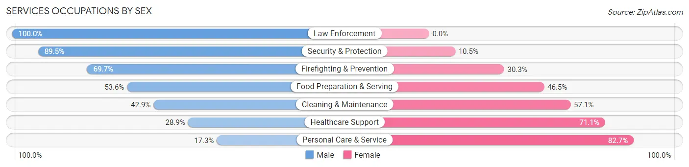 Services Occupations by Sex in Suffern