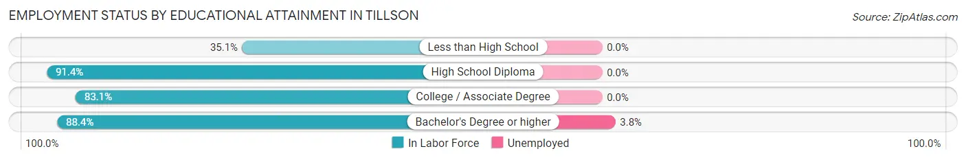 Employment Status by Educational Attainment in Tillson