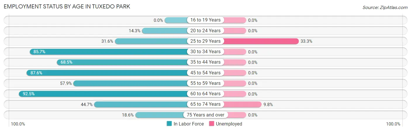 Employment Status by Age in Tuxedo Park