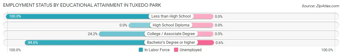 Employment Status by Educational Attainment in Tuxedo Park