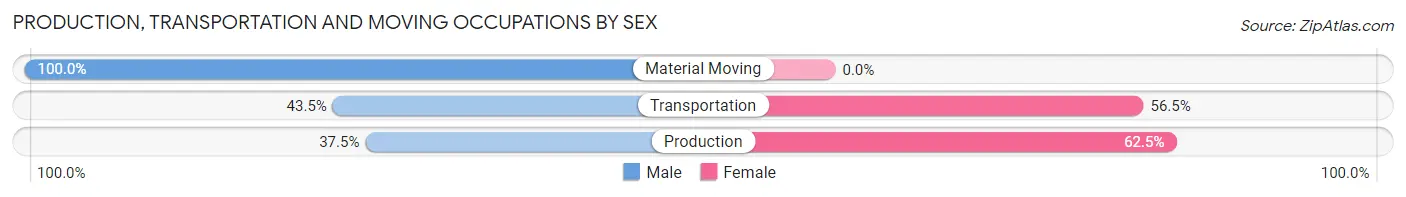 Production, Transportation and Moving Occupations by Sex in Union Springs