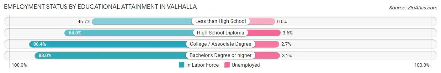 Employment Status by Educational Attainment in Valhalla