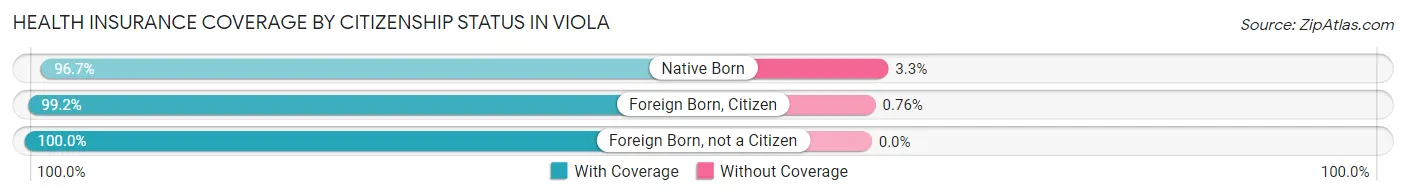 Health Insurance Coverage by Citizenship Status in Viola