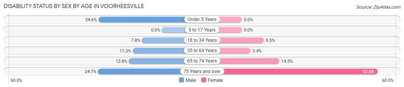 Disability Status by Sex by Age in Voorheesville