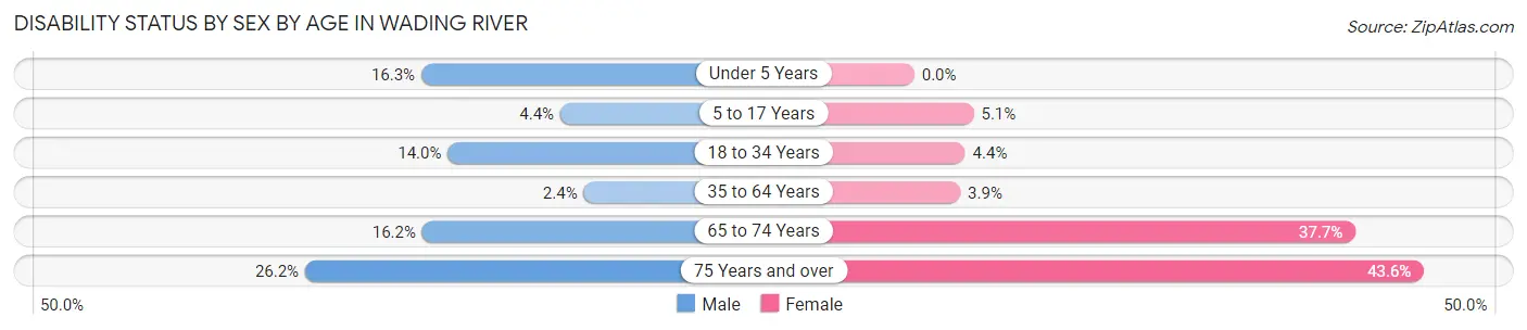 Disability Status by Sex by Age in Wading River