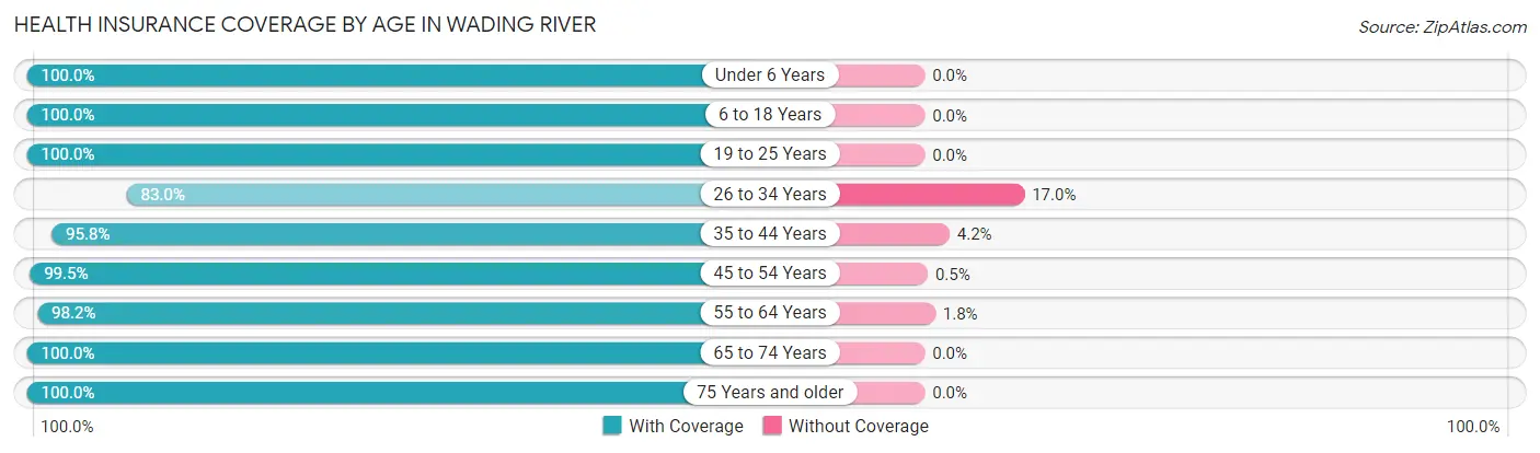 Health Insurance Coverage by Age in Wading River