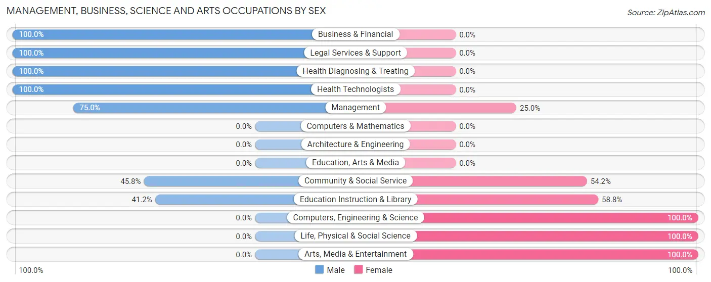 Management, Business, Science and Arts Occupations by Sex in Wainscott