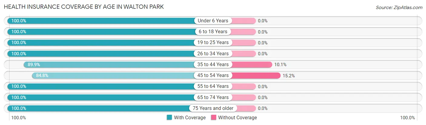 Health Insurance Coverage by Age in Walton Park