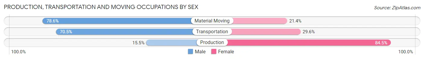 Production, Transportation and Moving Occupations by Sex in Walton Park