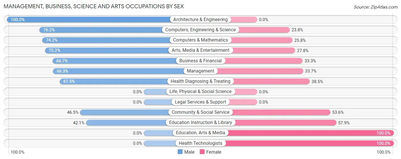 Management, Business, Science and Arts Occupations by Sex in Webster
