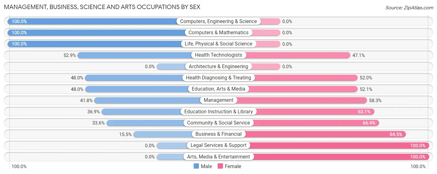 Management, Business, Science and Arts Occupations by Sex in West Haverstraw
