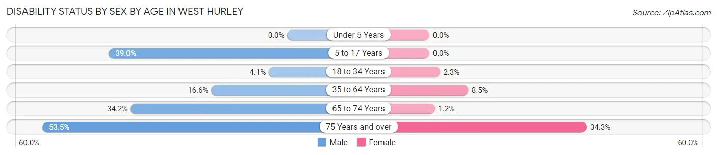 Disability Status by Sex by Age in West Hurley