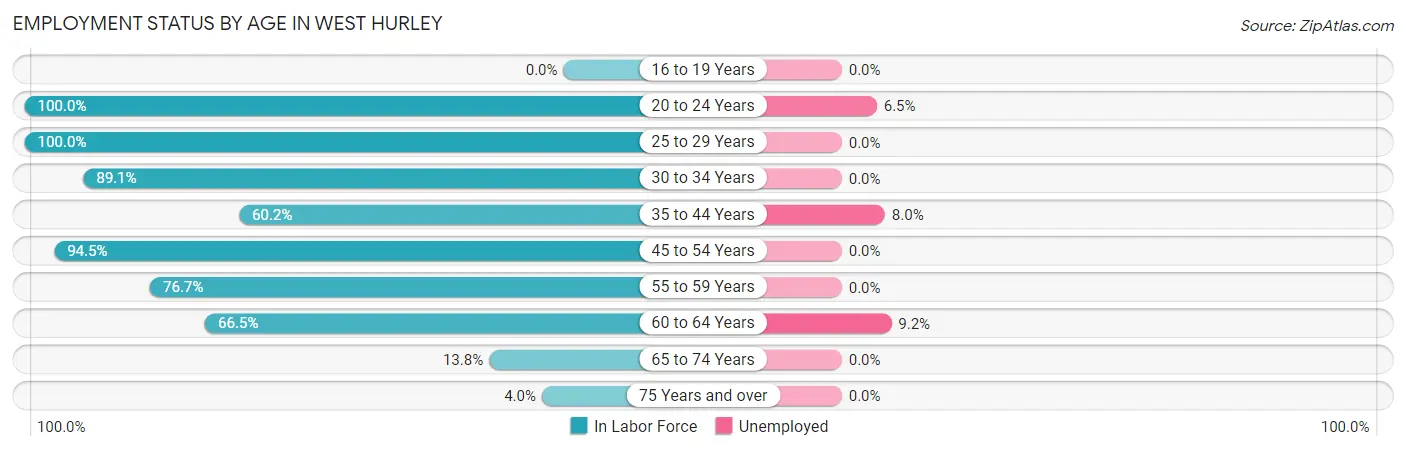 Employment Status by Age in West Hurley
