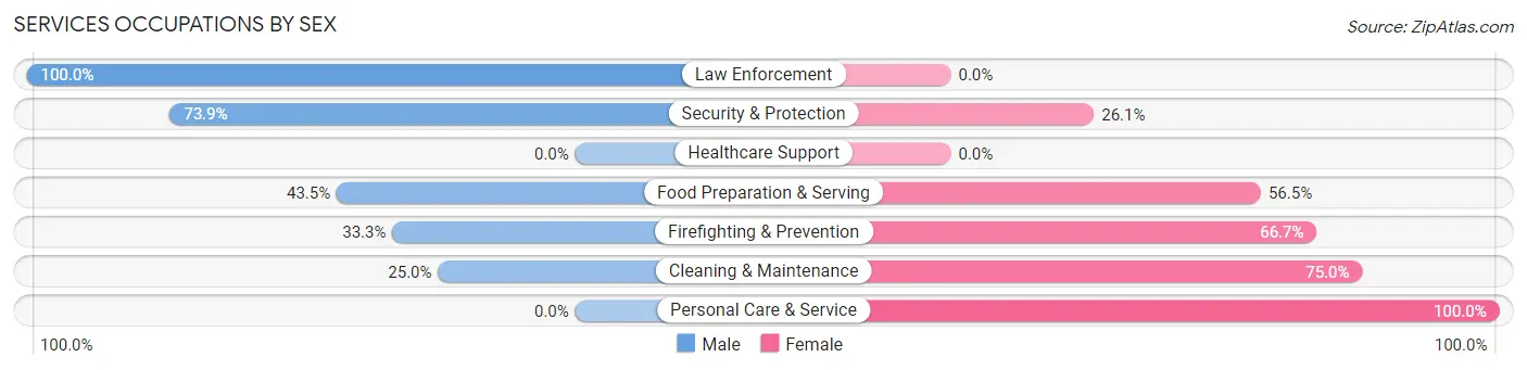 Services Occupations by Sex in Wilson