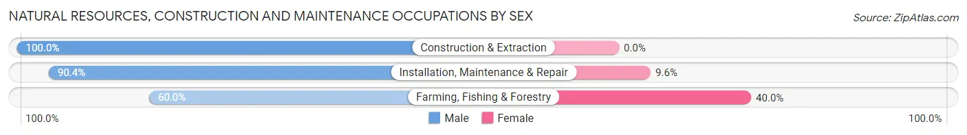 Natural Resources, Construction and Maintenance Occupations by Sex in Wolcott