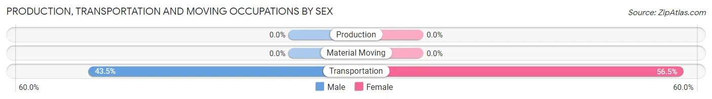 Production, Transportation and Moving Occupations by Sex in Woodbourne