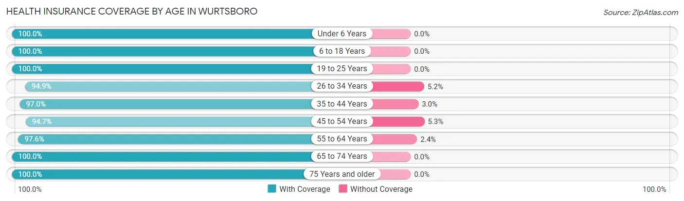 Health Insurance Coverage by Age in Wurtsboro