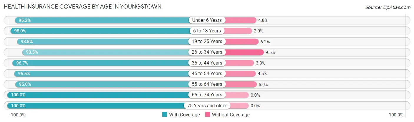 Health Insurance Coverage by Age in Youngstown