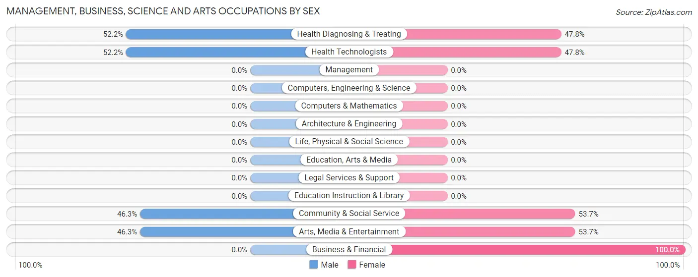Management, Business, Science and Arts Occupations by Sex in Ai