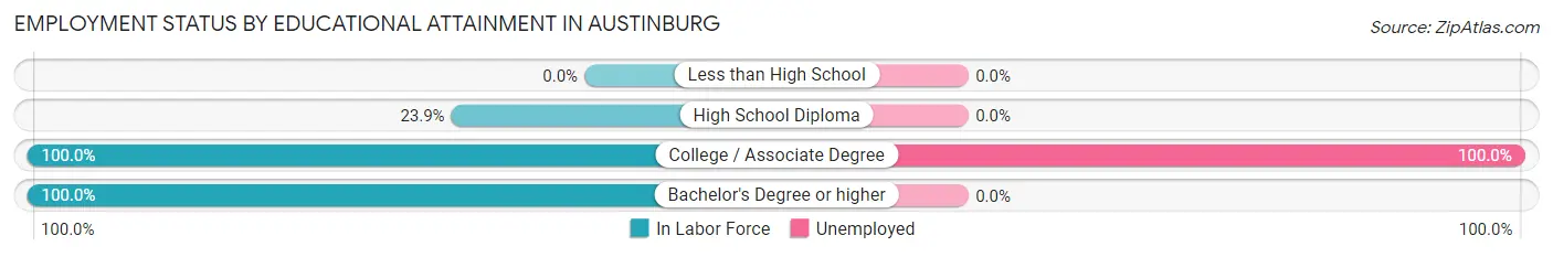 Employment Status by Educational Attainment in Austinburg