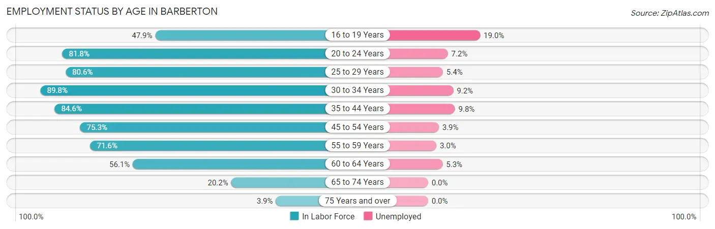 Employment Status by Age in Barberton