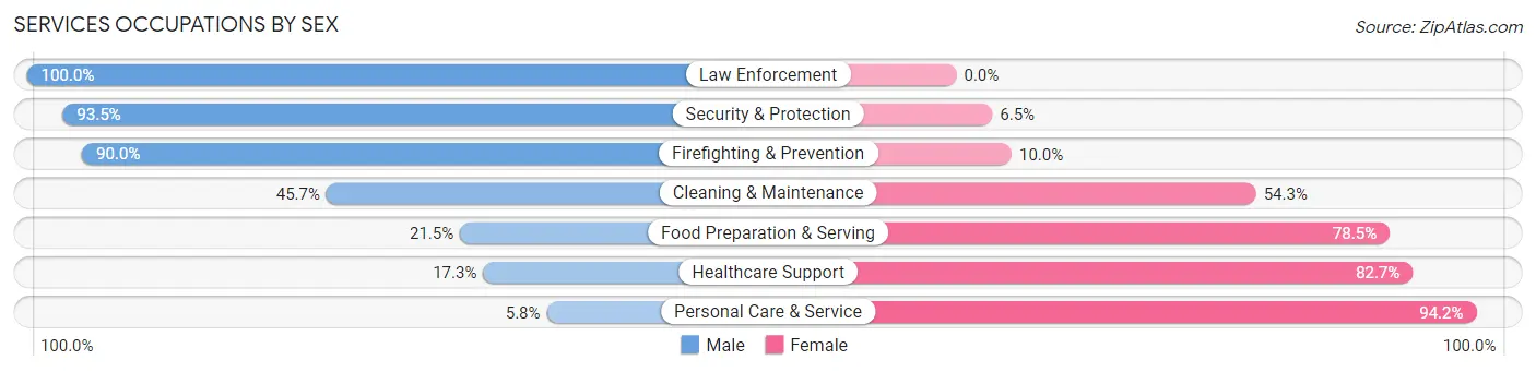Services Occupations by Sex in Barberton