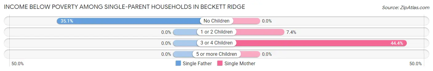 Income Below Poverty Among Single-Parent Households in Beckett Ridge