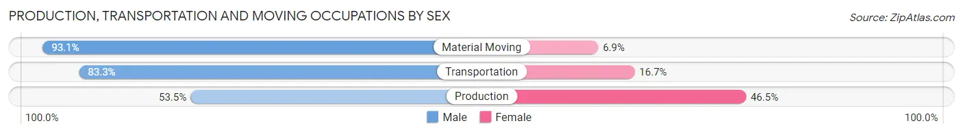 Production, Transportation and Moving Occupations by Sex in Beckett Ridge