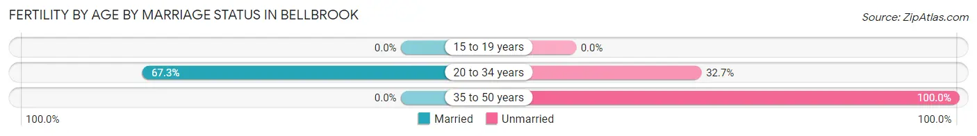 Female Fertility by Age by Marriage Status in Bellbrook