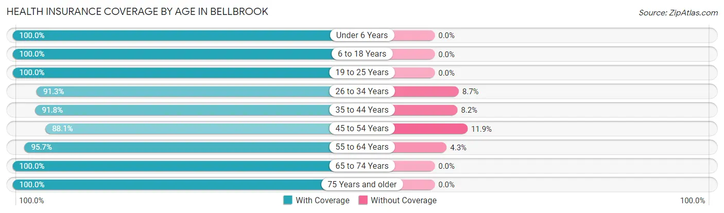 Health Insurance Coverage by Age in Bellbrook