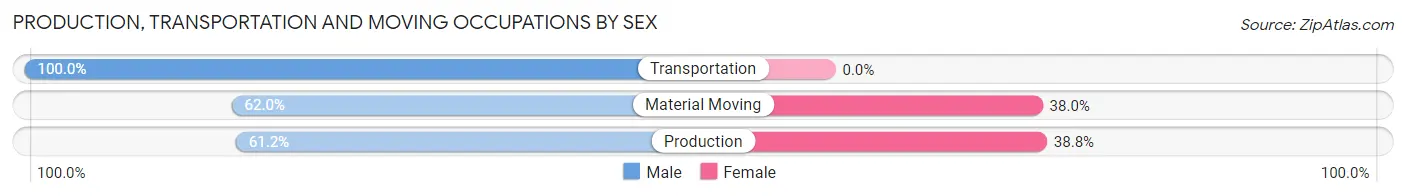 Production, Transportation and Moving Occupations by Sex in Belle Center