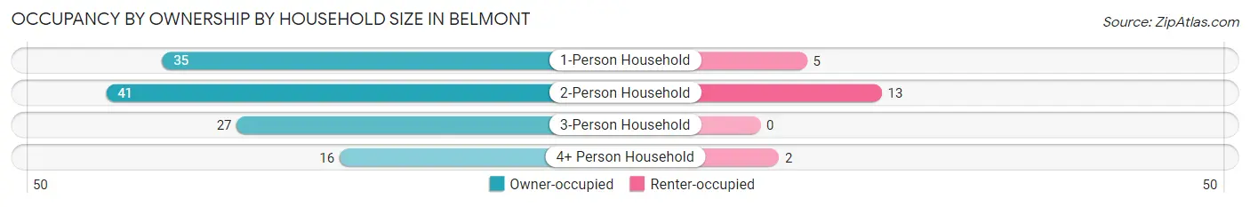Occupancy by Ownership by Household Size in Belmont
