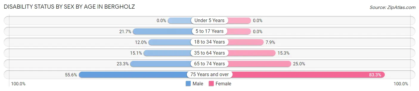 Disability Status by Sex by Age in Bergholz