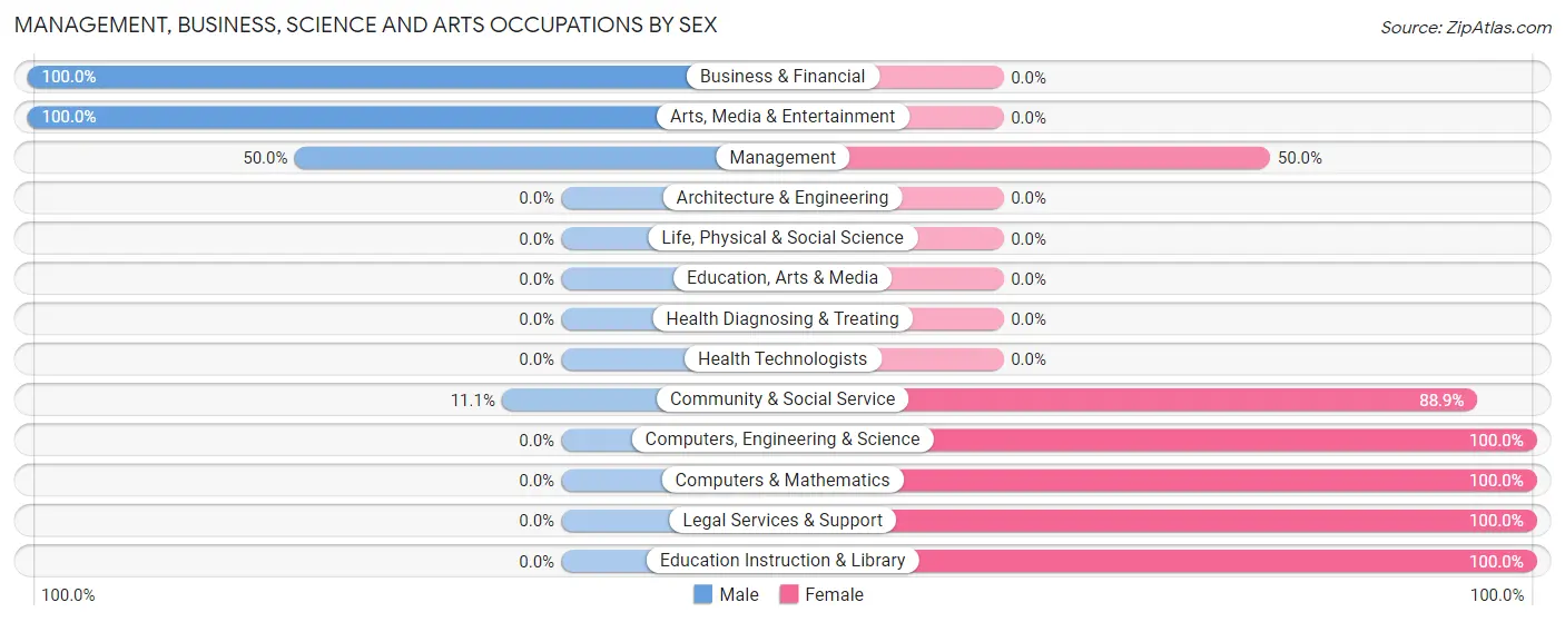 Management, Business, Science and Arts Occupations by Sex in Bergholz